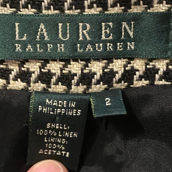 Lauren Ralph Lauren Herringbone Cropped Blazer Size 2 - Picture 3 of 6